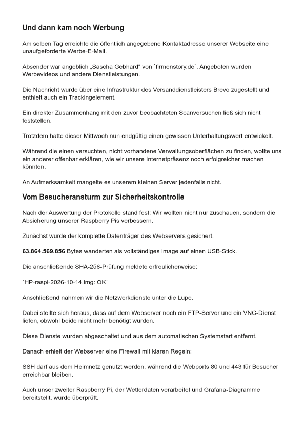 Seite 5 von 8 des illustrierten Angriffsberichts